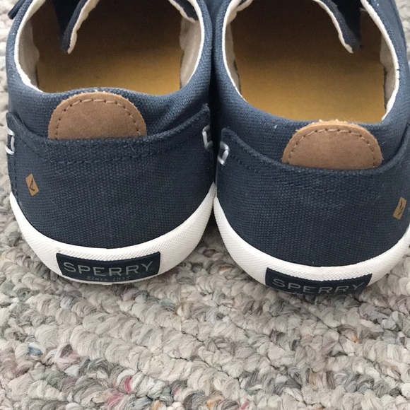 Sperry Bodie Navy Blue Canvas Sneakers - Picture 3 of 8